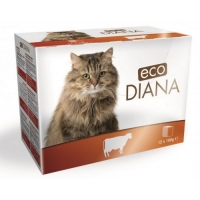 Eco Diana 12 x 100g hovězí kousky v omáčce kapsička cat