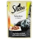 Sheba Selection in Sauce 85g s kuřecím a hovězím masem ve šťávě kaps. 