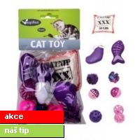 Hračka pro kočky - růžový mix 10 ks