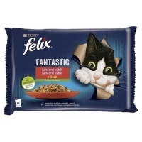 Felix Fantastic 85gx4ks kaps. kuře+rajče/hovězí+mrkev/12ks  
