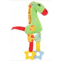Hračka plyš žirafa 29cm zelená pískací