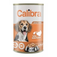 Calibra dog 1240g  krůta, kuře a těstoviny v želé, NEW dog