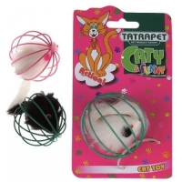 Tatrapet myš v kovovém míčku  6cm cat