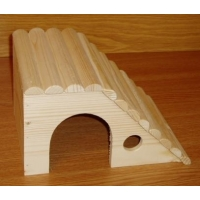 Domek myš šikmý bok 16,5x10,5x10cm dřevo, přírodní