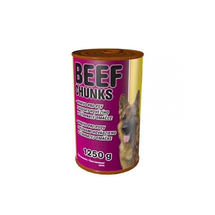 Delikan 1250g hovězí kousky dog