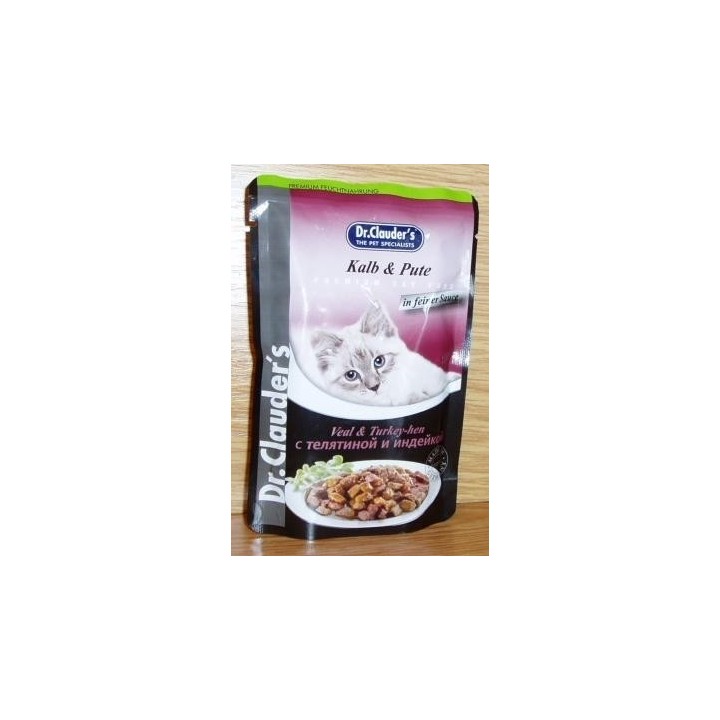 Dr.Clauder´s Kalb & Pute (telecí a krůta v omáčce) 100g cat