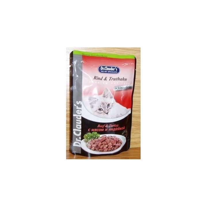 Dr.Clauder´s Rind & Truthahn (hovězí a krocan v omáčce) 100g cat