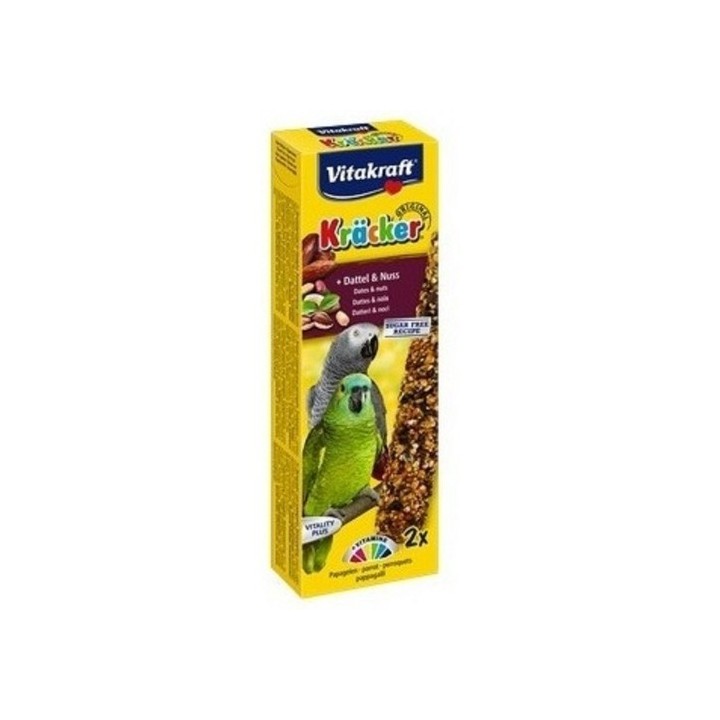 Kräcker tyč. velký papoušek datle+ořech 2ks/8ks/bal.