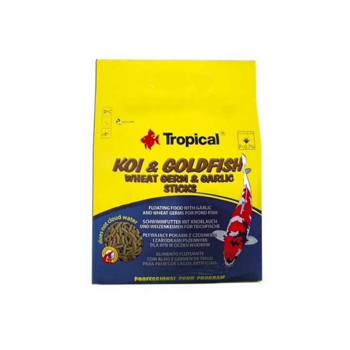 Tropical Koi-Goldfish Weat Germ&Garlic Sticks Wor.1000ml /90g