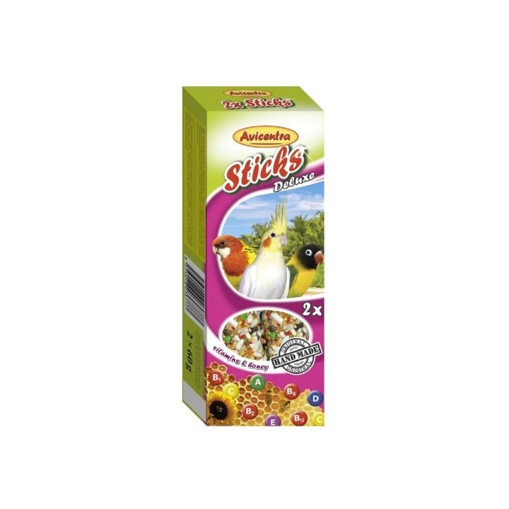 Avicentra tyč papoušek malývit+med 110g