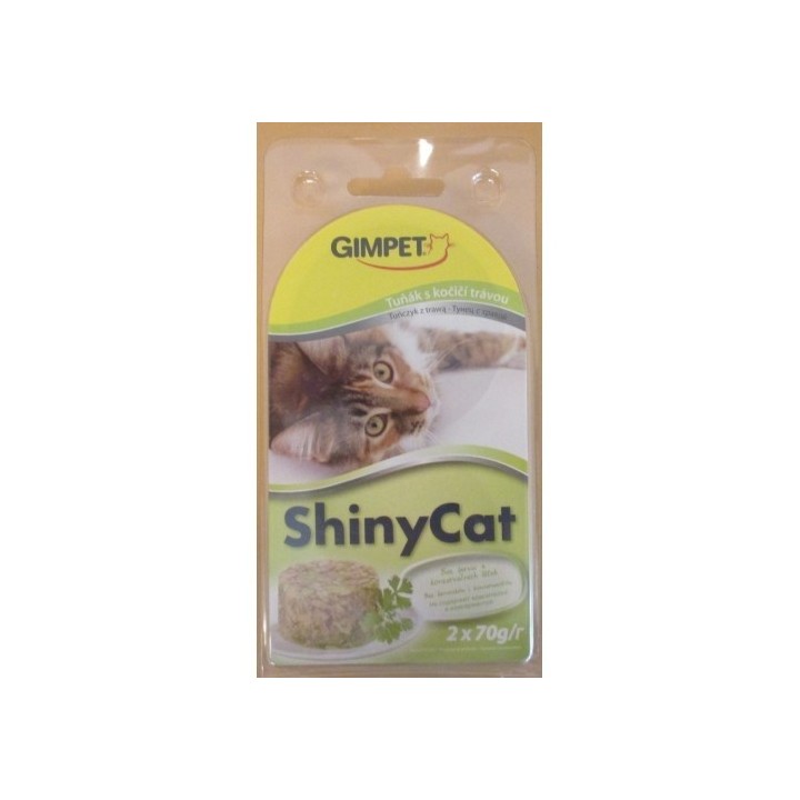 Shiny cat 2x70g tuňák+koč.tráva