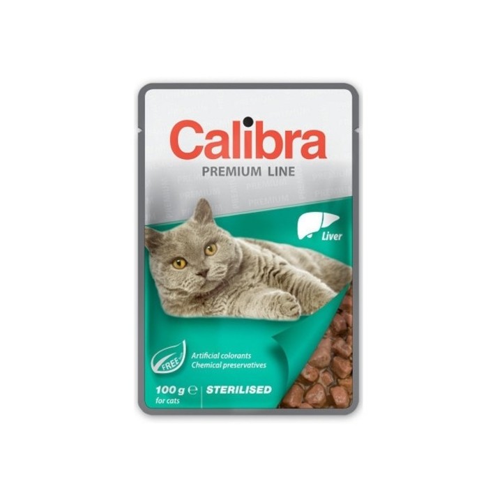 Calibra 100g kapsa premium sterilised liver cat