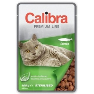 Calibra 100g kapsa premium sterilised salmon cat