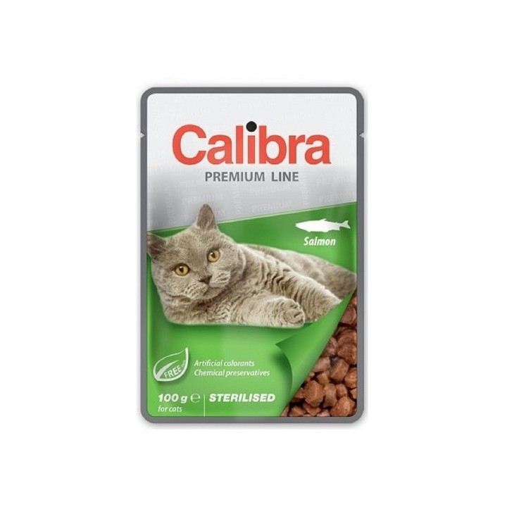 Calibra 100g kapsa premium sterilised salmon cat