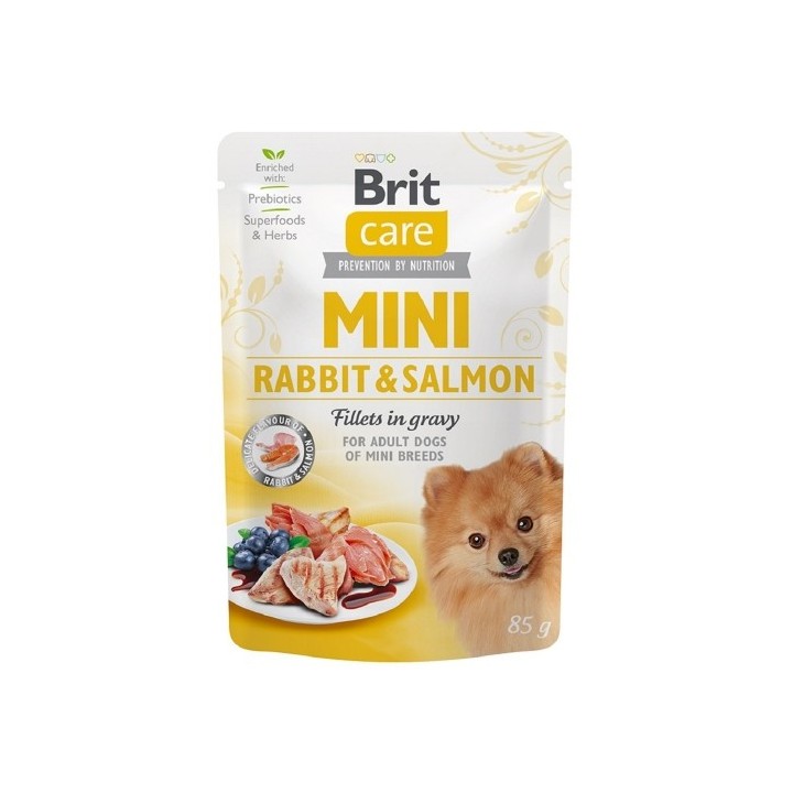 Brit Care Mini Rabbit&Salmon fillets in gravy 85g