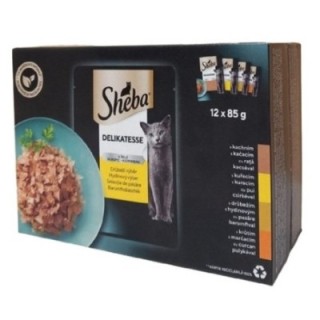 Sheba Delikatesse 12 x 85g kapsička drůbeží výběr v želé cat