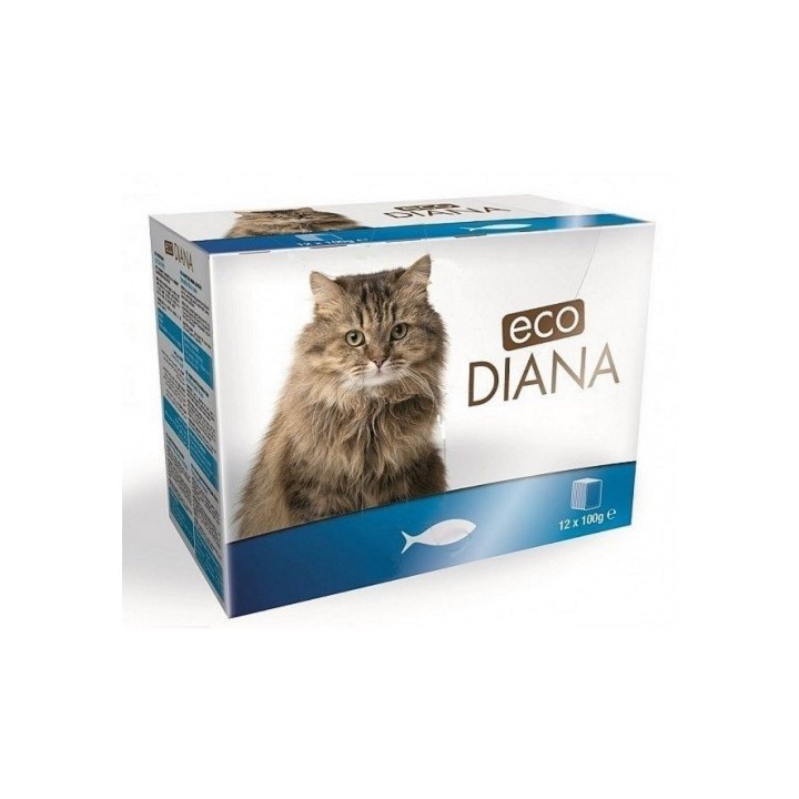 Eco Diana 12 x 100g rybí kousky v omáčce kapsička cat