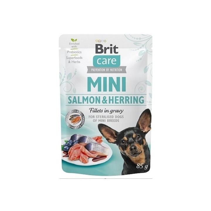 Brit Care Mini Salmon&Herring sterilised fillets in gravy 85g