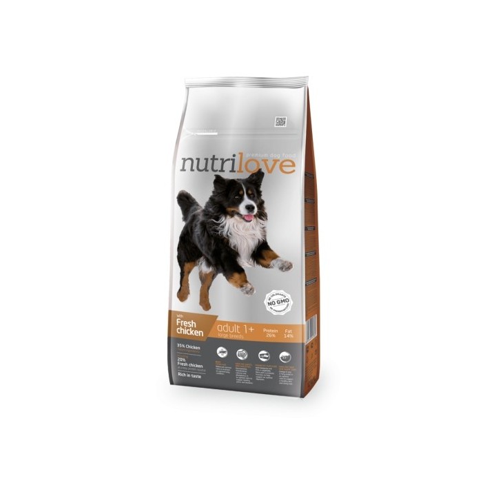 Nutrilove  12kg Adult L dog s čerstvým kuřecím