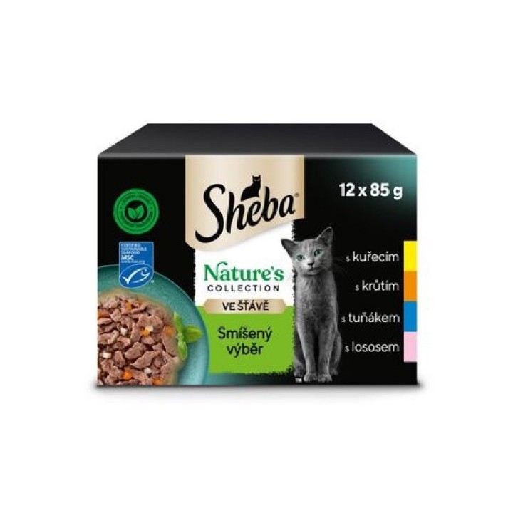 Sheba Collection Nature´s 12 x 85g kapsička smíšený výběr ve šťávě cat