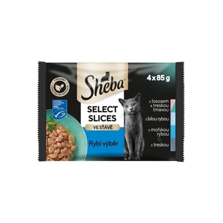 Sheba Select in Sauce 4 x 85g kapsička rybí výběr ve šťávě cat