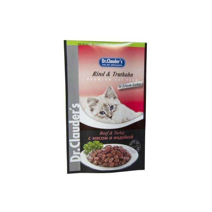 Dr.Clauder´s Rind & Truthahn (hovězí a krocan v omáčce) 100g cat  AKCE