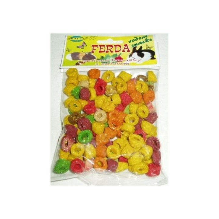 Ferda 80g sekané kroužky s calciem hlodavec
