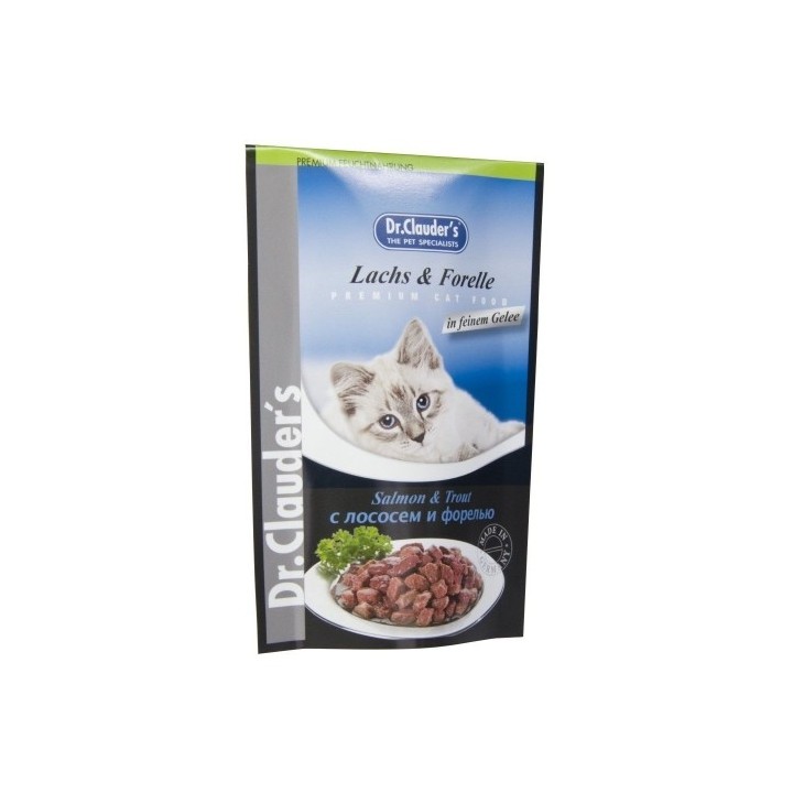 Dr.Clauder´s Lachs & Forelle (losos a pstruh v želé) 100g cat  AKCE