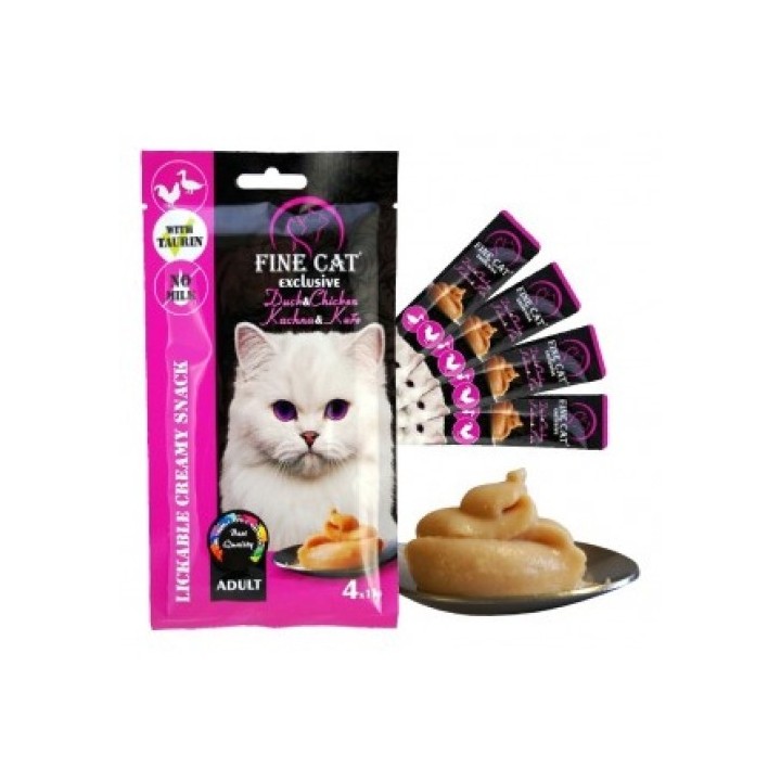 Fine cat Exclusive krémová svačinka Duck & Chicken 4x15g