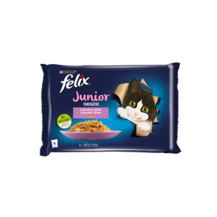 Felix Fantastic 85gx4ks kaps.JUNIOR kuře+losos v želé/12ks
