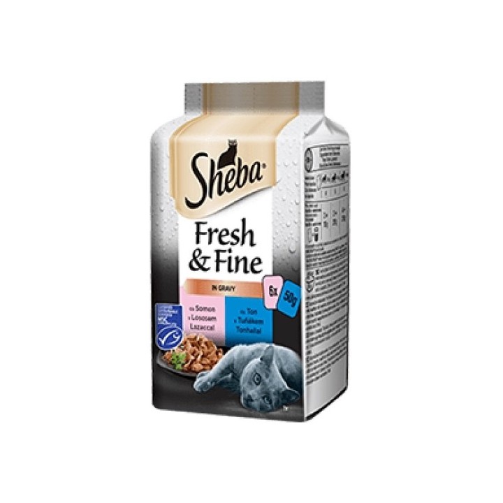 Sheba Fresh+Fine 6 x 50g kapsička rybí výběr cat