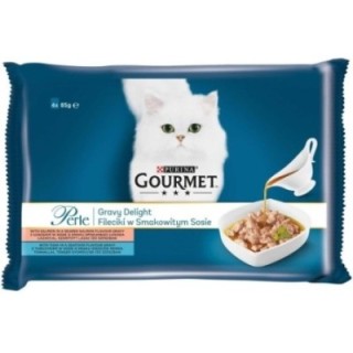 Gourmet 4x85g Perle Multipack gravy delight losos a tuňák v omáčce
