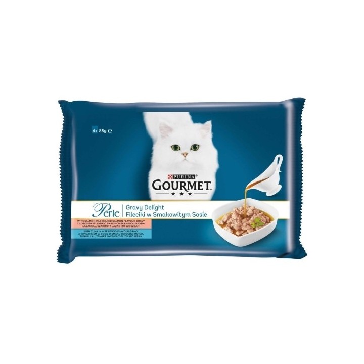 Gourmet 4x85g Perle Multipack gravy delight losos a tuňák v omáčce