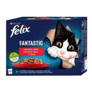 Felix Fantastic 85gx12ks kaps.kuře+hovězí+králík+jehněčí v želé/6ks