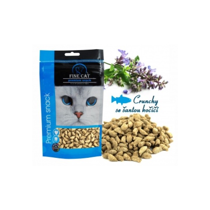 Fine cat rybí Crunchy se šantou kočičí 80g