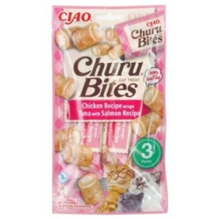 Churu Cat Bites Chicken wraps&Tuna Salmon Purée 3x10g