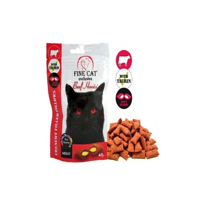 Fine cat Exclusive polštářky  hovězí 60g