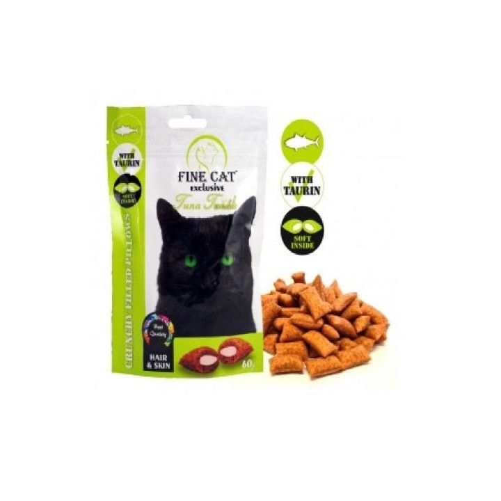 Fine cat Exclusive polštářky  HAIR & SKIN tuňák 60g