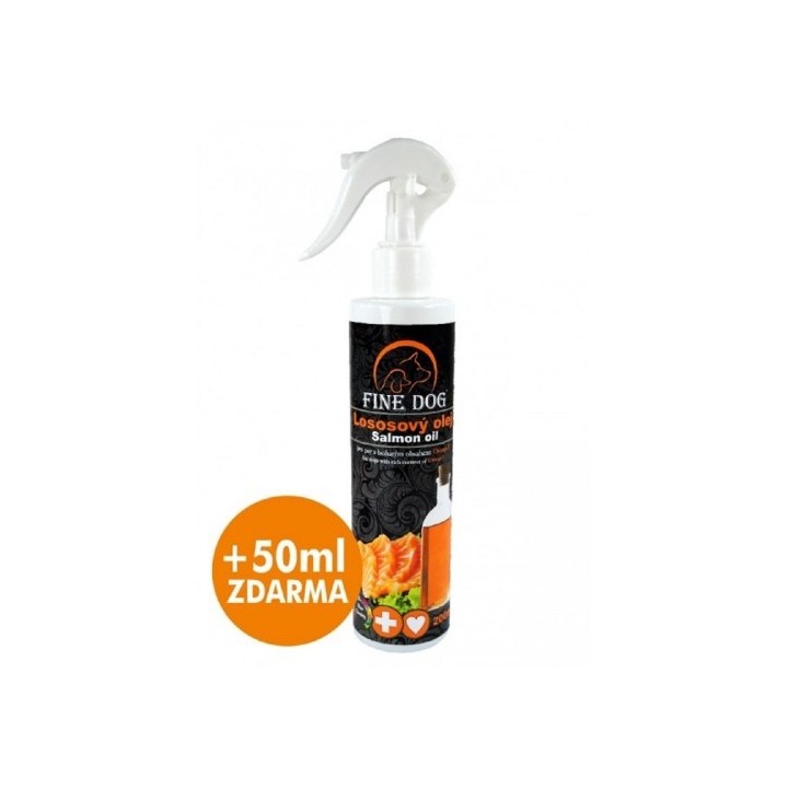 Fine dog  Lososový olej 200ml+50ml zdarma s rozprašovačem