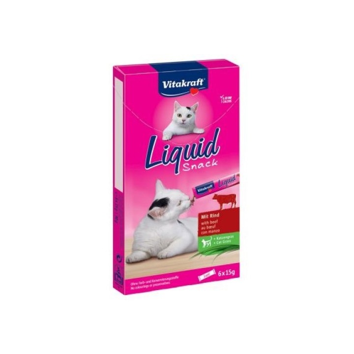 Snack Liquid hovězí+inulin cat 6ksx15g