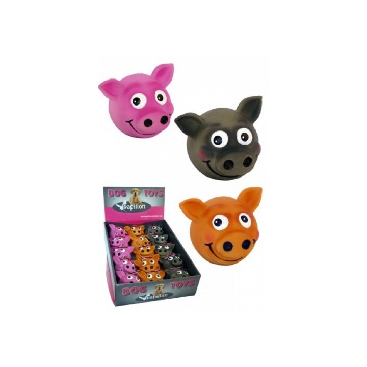 Hračka pro psy - LATEX obličej s úsměvem - směs různých barev 8cm