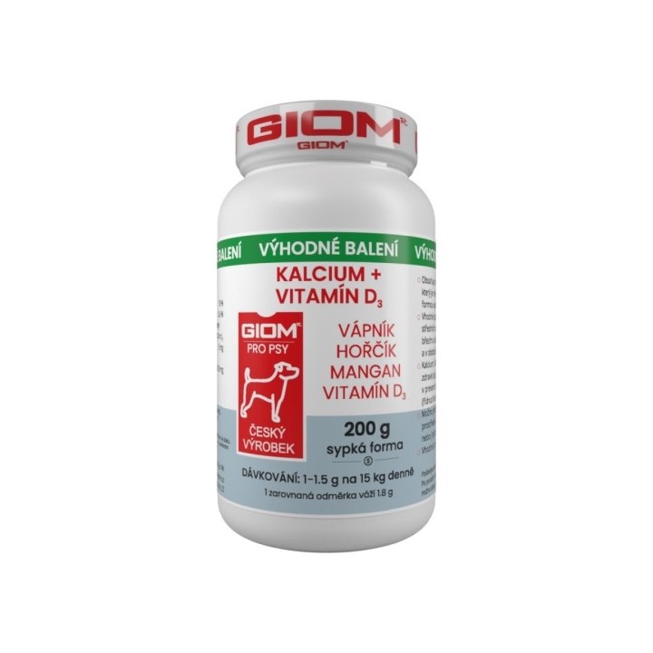 Giom S Kalcium + vitamín D3  200g prášek dog+cat