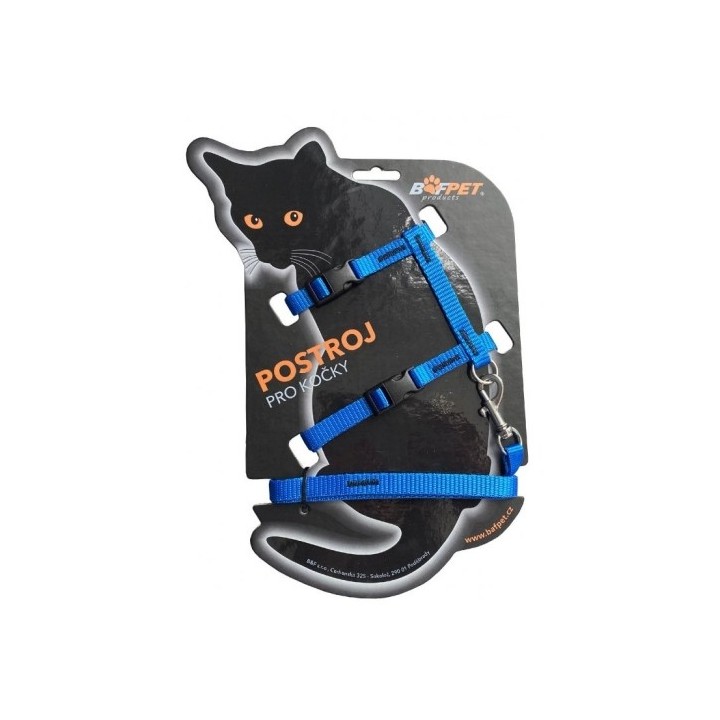 Souprava postroj+vodítko 120cm modrá cat