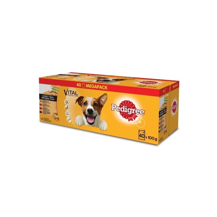 Pedigree 100gx40ks kapsička adult - krabice ve šťávě dog