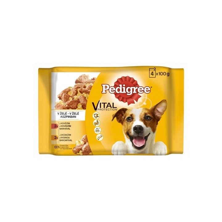 Pedigree 100gx 4ks kapsička adult smíšený výběr v želé dog