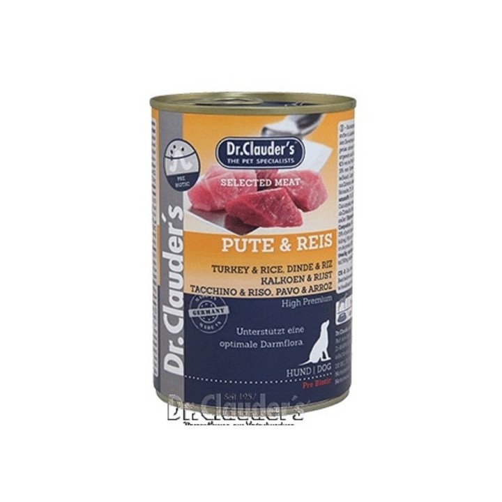 Dr.Clauder´s Pute & Reis (krůta s rýží) 400g dog
