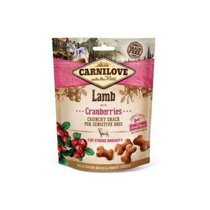 Carnilove Dog pamlsek 200g jehněčí s brusinkami pro silnou imunitu