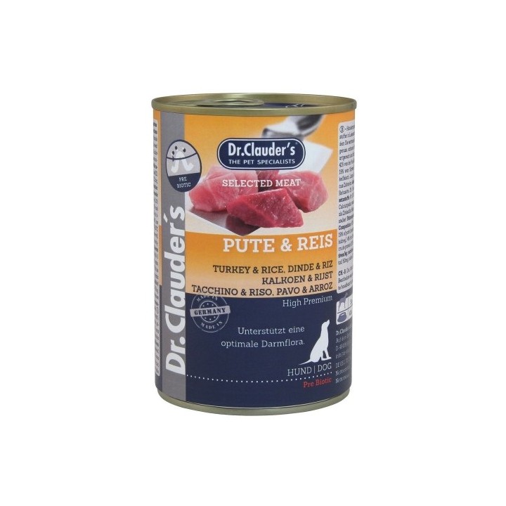 Dr.Clauder´s Pute & Reis (krůta s rýží) 400g dog AKCE