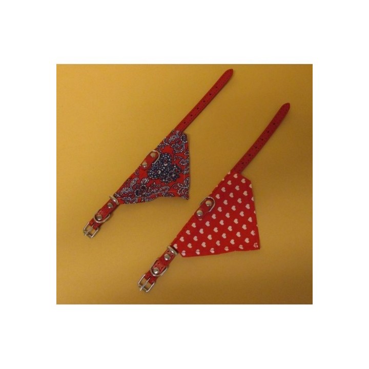 Obojek KZ 1,8x45cm červený s bavl.šátkem