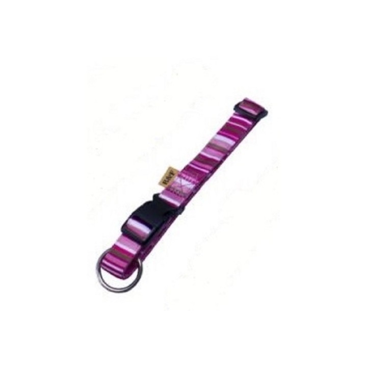 Obojek popruh 1,0x18-26cm proužky růžový